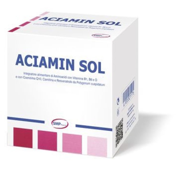 Smp pharma Aciamin Sol Integratore Aminoacidi Vitamine B1 B6 D Coenzima Q10 30 Bustine