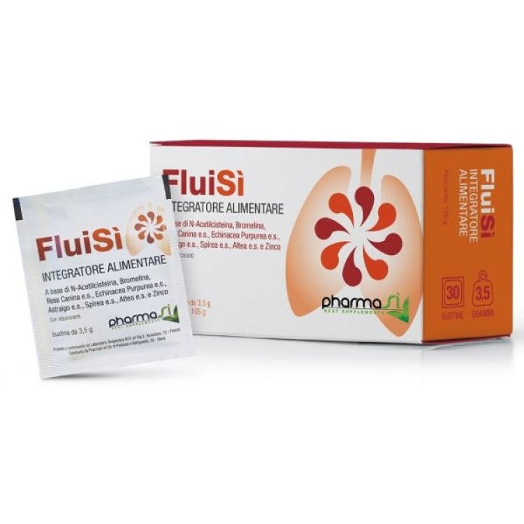 Pharmasi' Srl FluiS&igrave; Integratore per Sistema Immunitario e Vie Respiratorie 30 Bustine