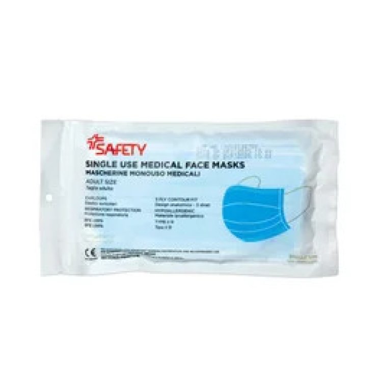Safety Mascherina Chirurgica Tipo II R Monouso 3 Strati Dispositivo Medico 10 Pezzi