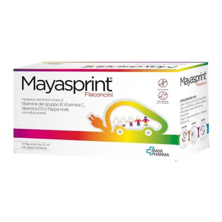 Maya Pharma MayaSprint Integratore Alimentare Vitamine B C D3 10 Flaconcini