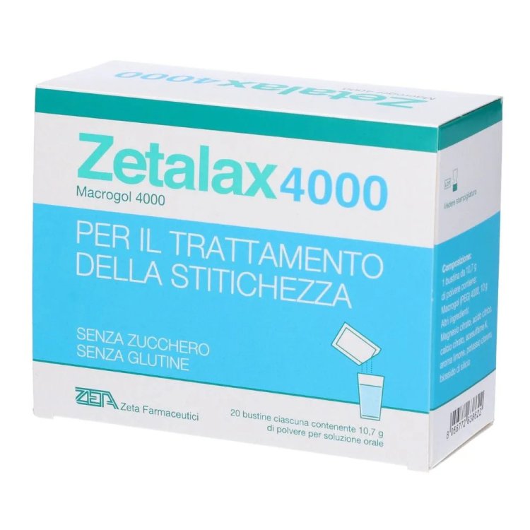 Zeta Farmaceutici Zetalax 4000 Macrogol Bustine per Stitichezza Zeta Farmaceutici Zetalax 4000 Macrogol Bustine per Stitichezza