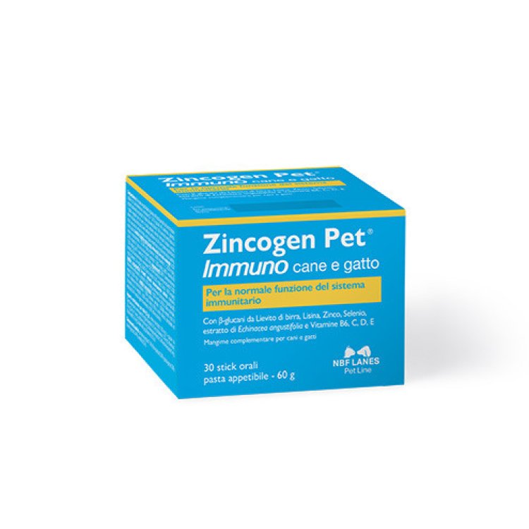 Nbf Lanes Zincogen Pet Immuno Supporto Immunitario Cani e Gatti - 30 Stick