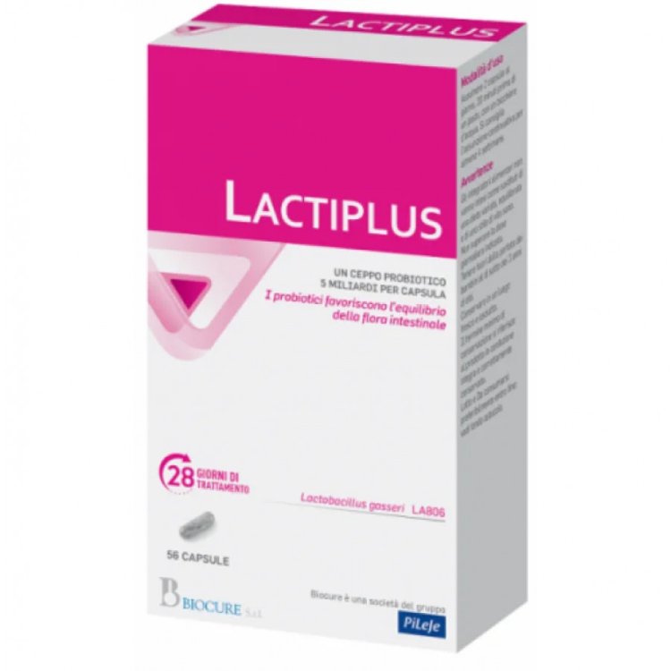 Biocure Lactiplus Integratore Alimentare Fermenti Lattici Equilibrio Flora Intestinale 56 Capsule