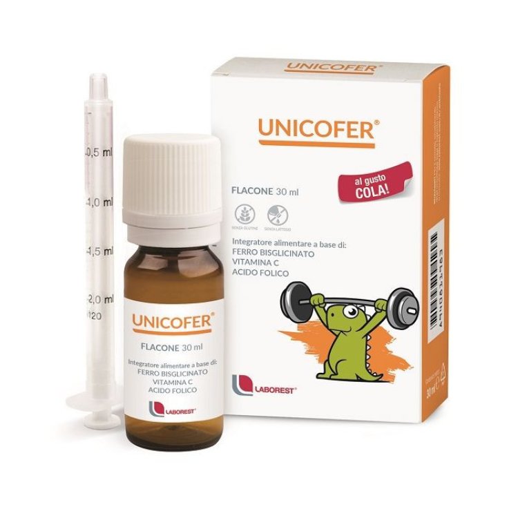 Uriach Unicofer Gocce Integratore Ferro, Vitamina C e Acido Folico, 30 ml