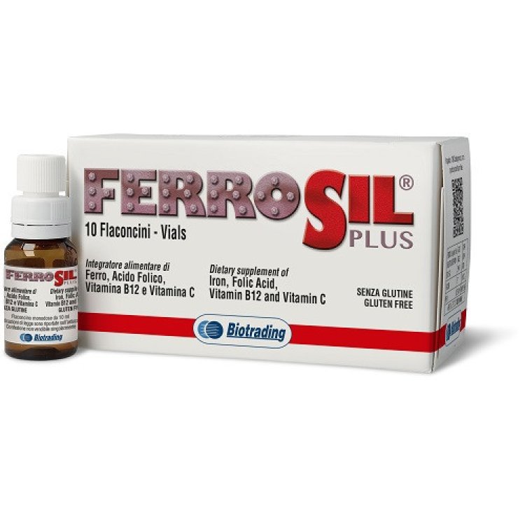 Biotrading Ferrosil Plus Integratore Ferro Vitamina B12 C Acido Folico 10 Flaconcini