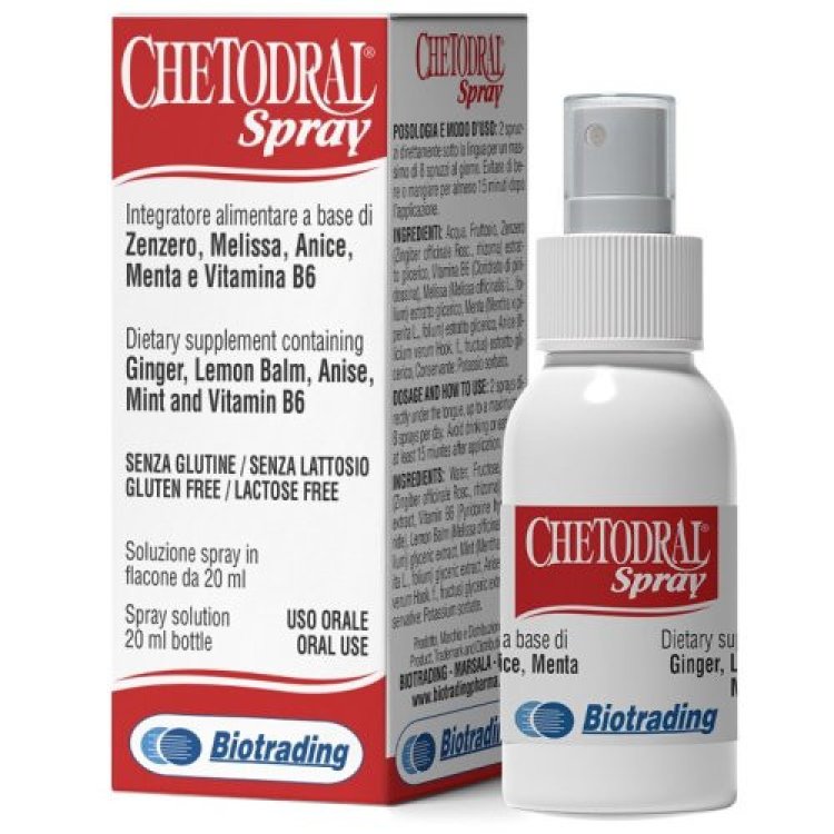 Biotrading Chetodral Spray Integratore Digestivo Zenzero Melissa Menta 20ml Biotrading Chetodral Spray Integratore Digestivo Zenzero Melissa Menta 20ml