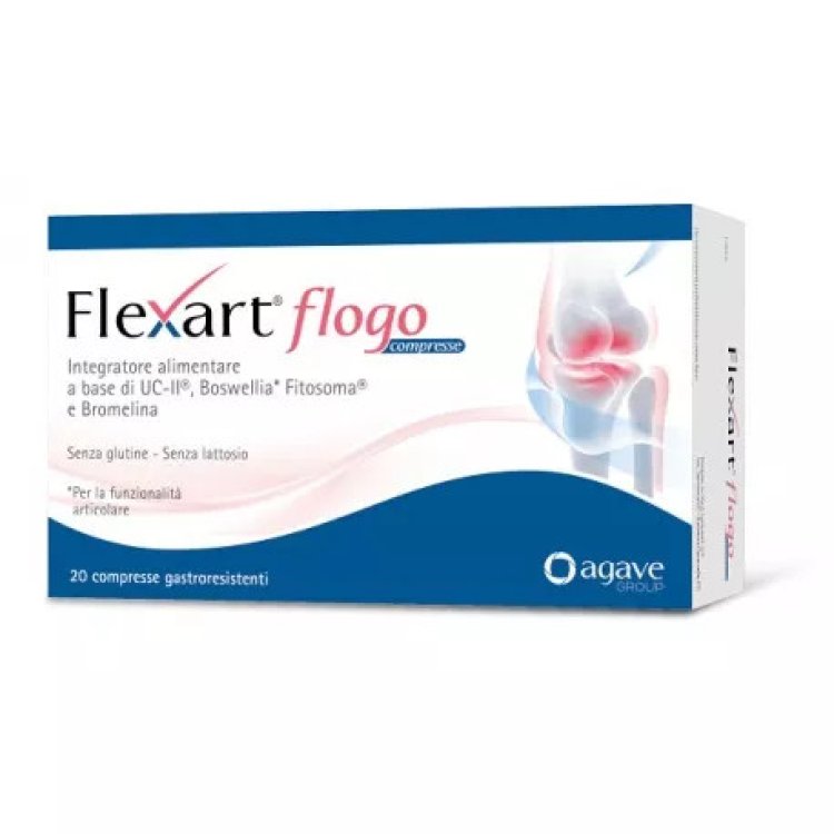 Flexart Flogo Integratore Alimentare per Articolazioni UC-II Boswellia 20 Compresse