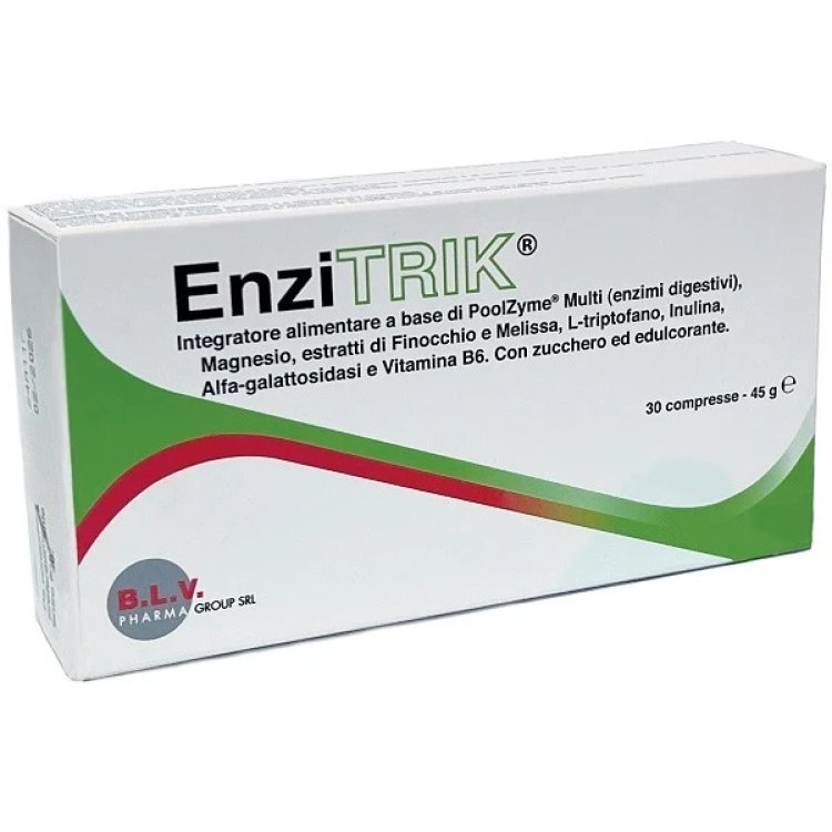 B.L.V. Pharma EnziTRIK Integratore per Digestione e Gonfiore, 30 Compresse Masticabili
