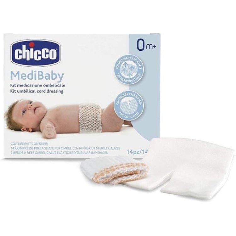 Chicco MediBaby Kit Medicazione Ombelicale con 14 Compresse e 7 Bende