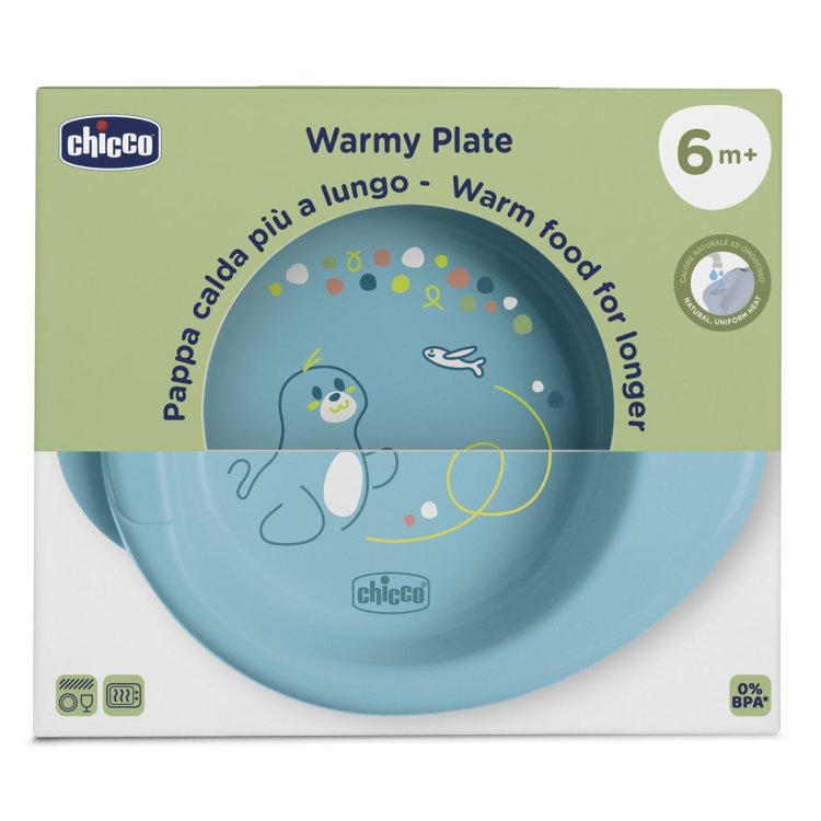Chicco Piatto Warmy Azzurro Termico per Bambini 6m+