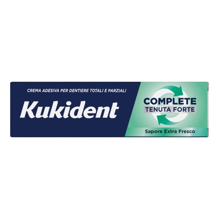 Kukident Complete Extra Fresco Crema Adesiva per Dentiere Totali e Parziali 47g