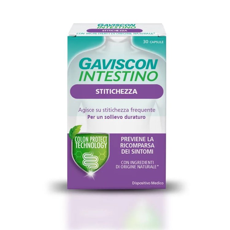 Gaviscon Intestino Stitichezza Dispositivo Medico per Stitichezza Ricorrente 30 Capsule