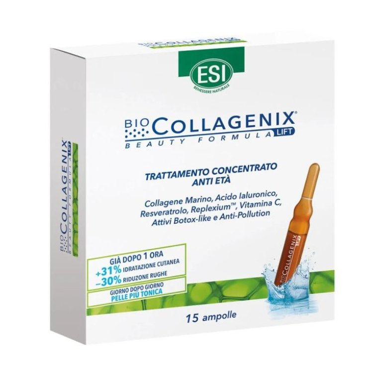 Esi Biocollagenix Trattamento Antiet&agrave; Collagene Marino Acido Ialuronico 15 Ampolle