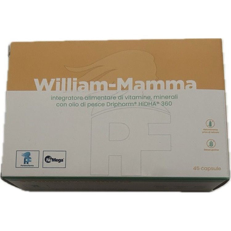 Partenofarma William Mamma Integratore Multivitaminico per Donne in Gravidanza 45 Capsule
