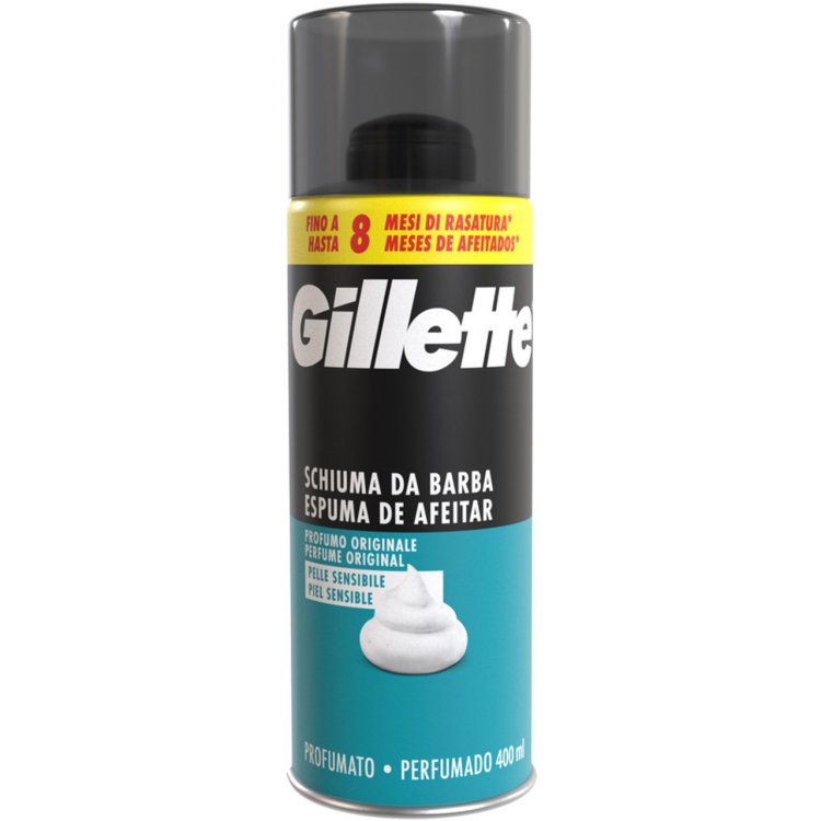 Gillette Schiuma da Barba Pelli Sensibili Profumo Originale 400ml