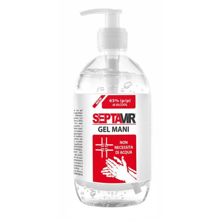 Septavir Gel Mani Igienizzante Con Alcool 63% e Olio di Bergamotto 500ml
