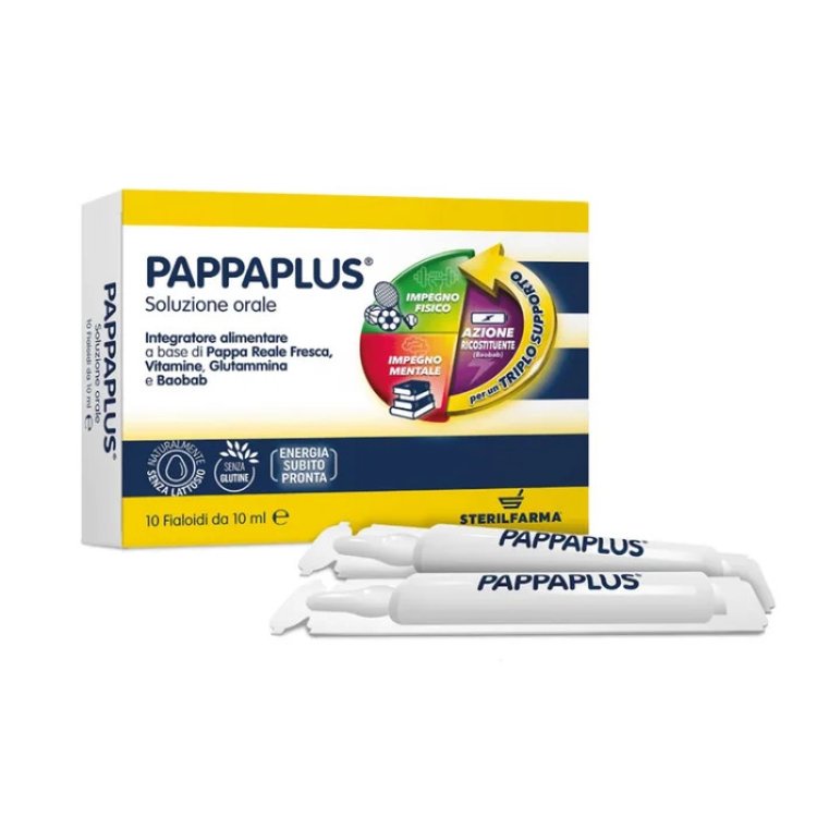 Sterilfarma Pappa Plus Integratore Alimentare a Base di Pappa Reale 10 Fialoidi da 10ml