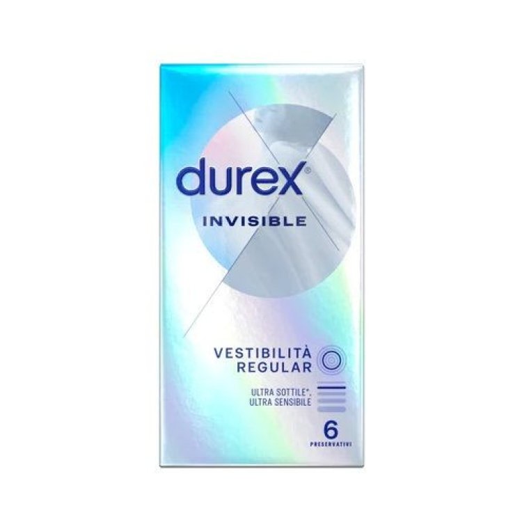Durex Invisible Profilattici Ultra Sottili Easy-On 52mm - 6 Pezzi