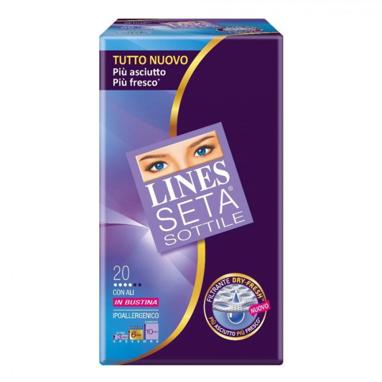 Lines Seta Sottile Con Ali Assorbenti Donna 20 Pezzi