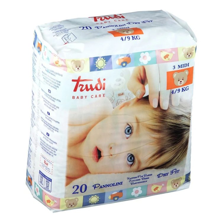Trudi Baby Care Pannolini Dry Fit Midi 4-9 Kg - 20 Pezzi