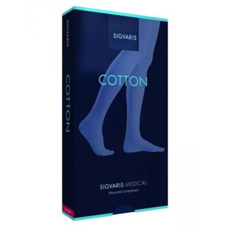 Sigvaris Cotton Collant Lungo Nero Punta Aperta Compressione 1 Taglia L