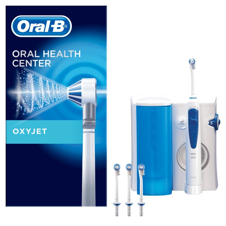 Oral-B Oxyjet MD20 Idropulsore Sistema Pulente con 4 Testine per Igiene Orale Oral-B Oxyjet MD20 Idropulsore Sistema Pulente con 4 Testine per Igiene Orale