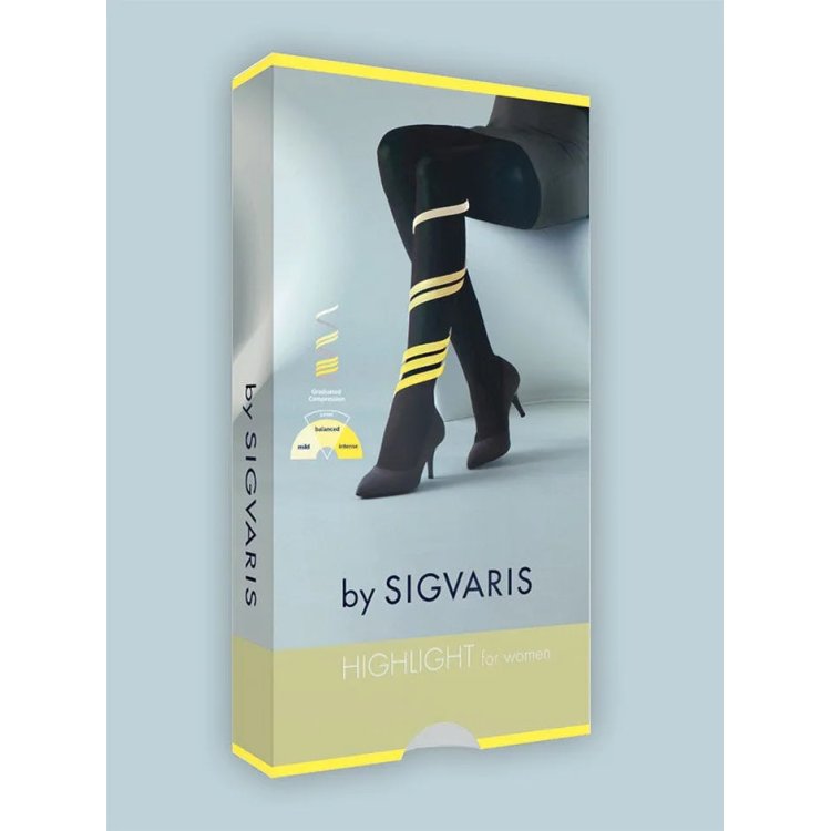 Sigvaris Highlight Collant Compressivo Nero Punta Chiusa Taglia S