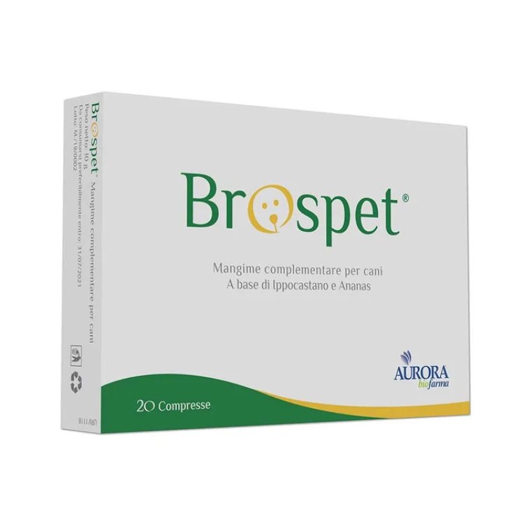 Aurora biofarma Brospet Mangime Complementare per Cani Drenaggio 20 Compresse