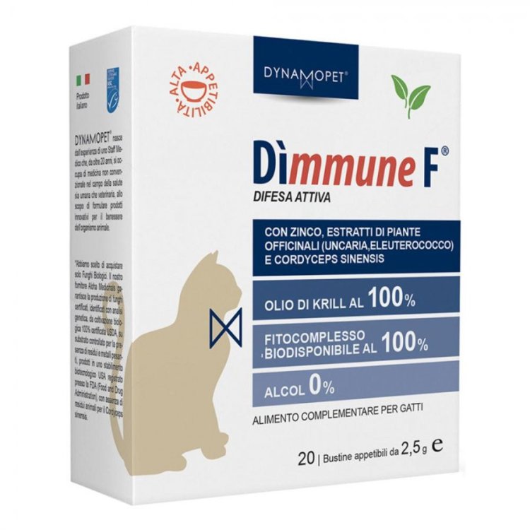 Dynamopet Dimmune F Integratore Gatti Supporto Immunitario 20 Bustine