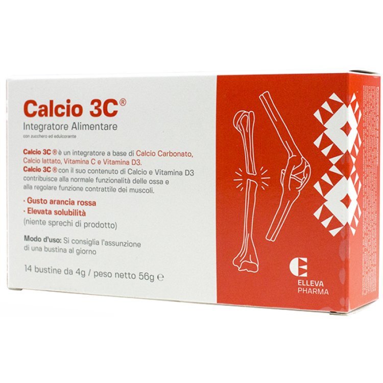 Elleva Pharma Calcio 3C Integratore Alimentare Ossa Donne Postmenopausa 14 Bustine