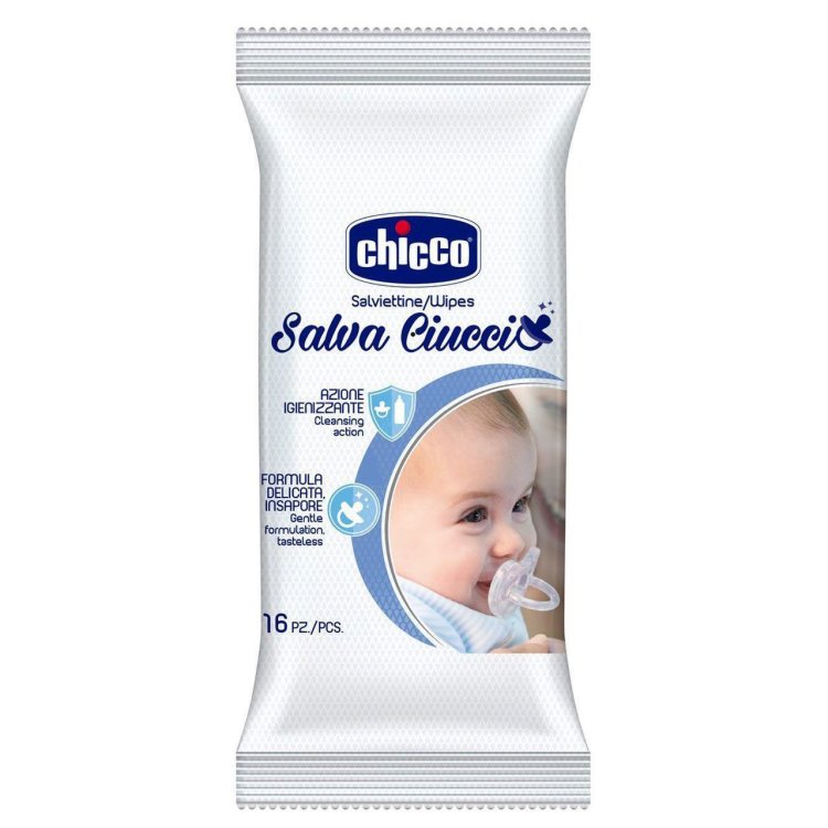 Chicco Salviettine Salva Ciuccio Detergenti per Succhietti e Tettarelle 16 Pezzi