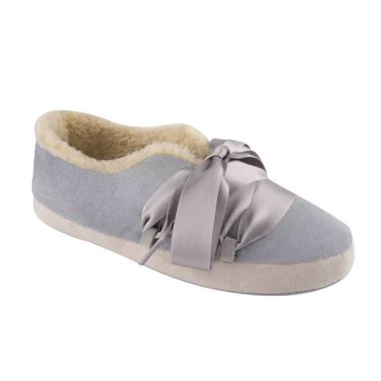 Scholl's Frou Frou Pantofole Microfibra Grigio/Crema Misura 38 con Memory Cushion
