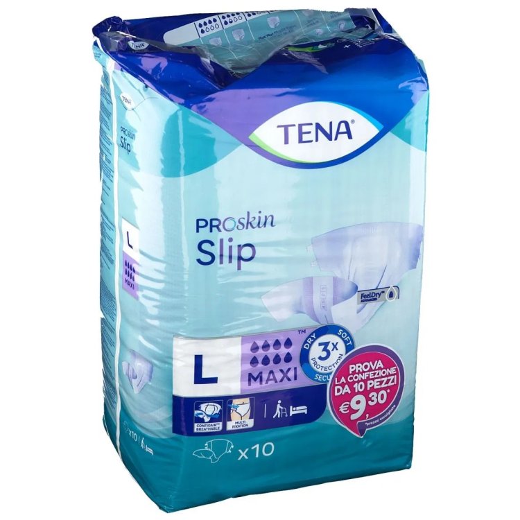 Tena Slip Maxi Pannoloni Incontinenza Assorbenza Molto Alta Taglia L 10 Pezzi