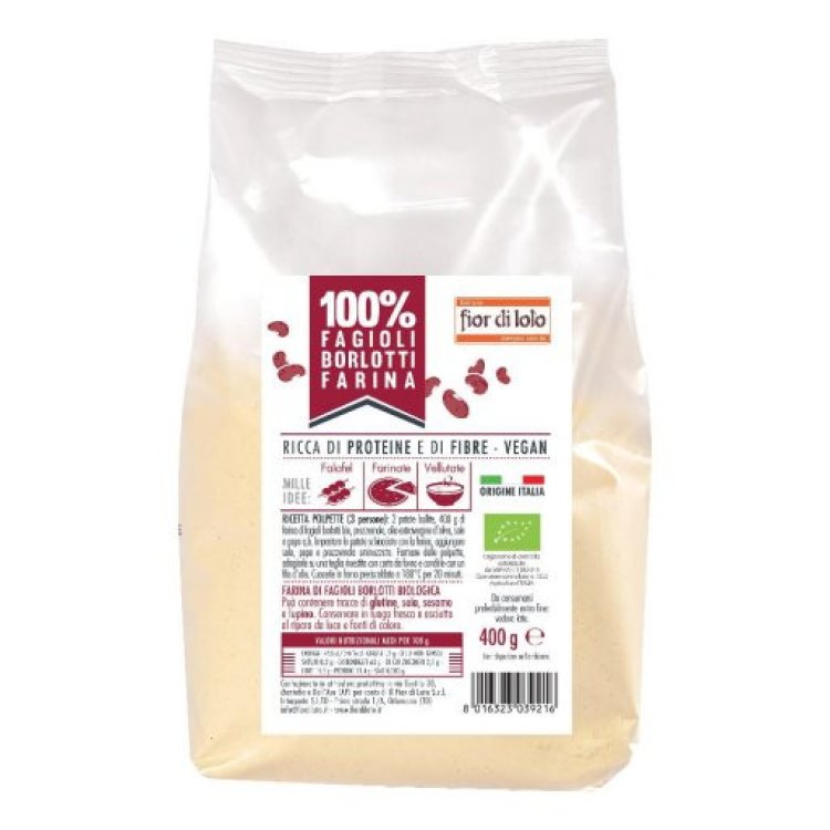 Biotobio Farina di Fagioli Borlotti Bio Ricca di Fibre 400g