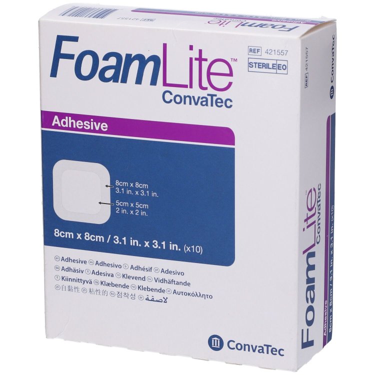 Convatec Foam Lite 8X8 Medicazione Assorbente 10 Pezzi Convatec Foam Lite 8X8 Medicazione Assorbente 10 Pezzi