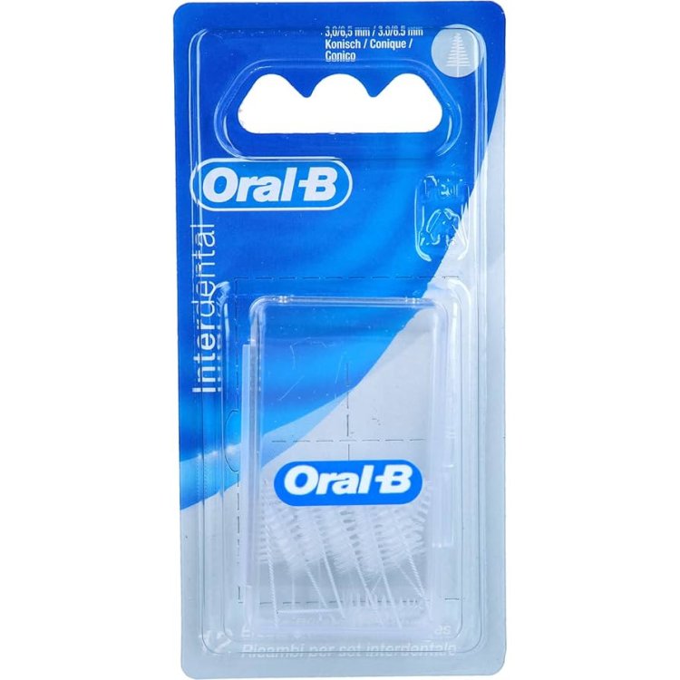 Oral-B Interdentale Scovolini Conici Fine 3.0-6.5mm Ricariche Antibatteriche 12 Pezzi