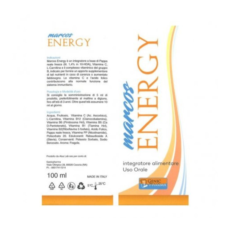 Genic Pharma Marcos Energy Integratore Alimentare per Stanchezza - 100ml