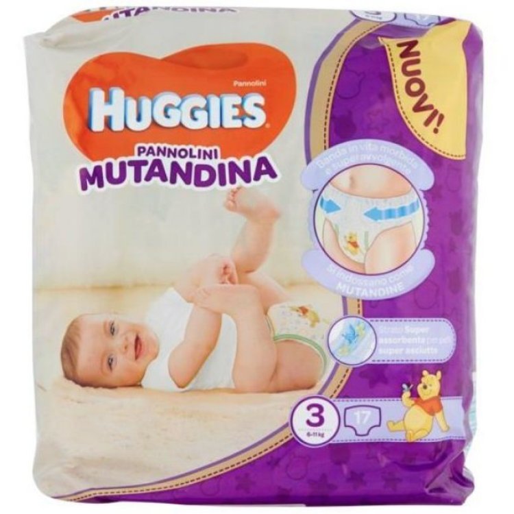 Huggies Pannolini Mutandina Base Taglia 3, 17 Pezzi