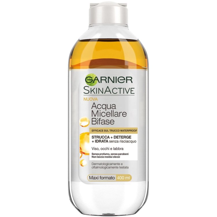 Garnier Acqua Micellare Bifase con Olio Argan Struccante Waterproof 400ml Garnier Acqua Micellare Bifase con Olio Argan Struccante Waterproof 400ml