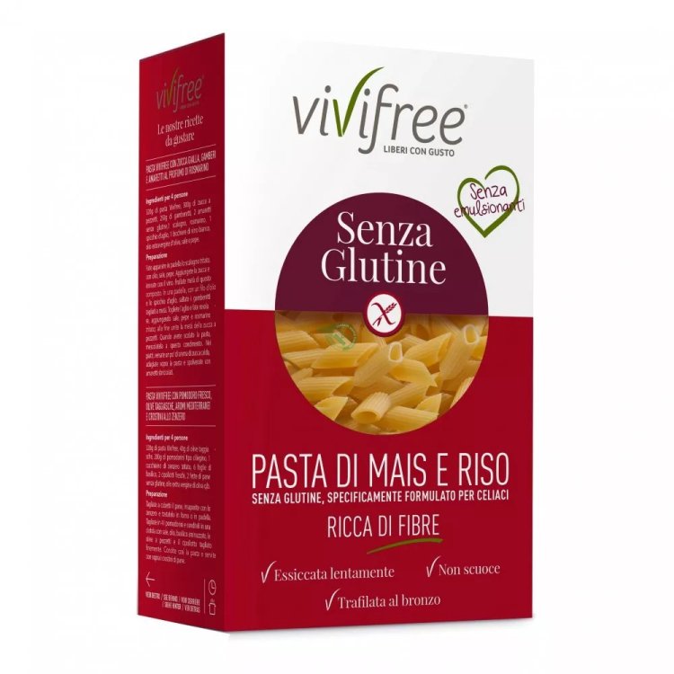 Vivifree Pennette Senza Glutine Mais e Riso con Fibre 500 g
