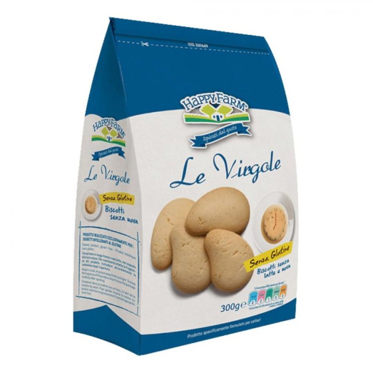 Happy Farm Virgole Classiche Biscotti Senza Glutine Senza Lattosio 300g