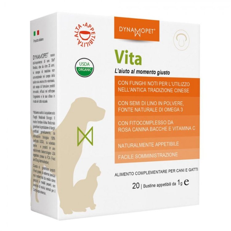 Dynamopet Vita Alimento Complementare Cani Gatti Supporto Immunitario 20 Bustine Dynamopet Vita Alimento Complementare Cani Gatti Supporto Immunitario 20 Bustine