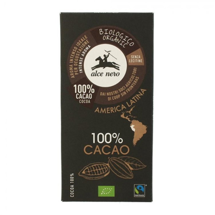 Alce Nero Tavoletta Cioccolato Extra Fondente Biologico 100% Cacao 50 g
