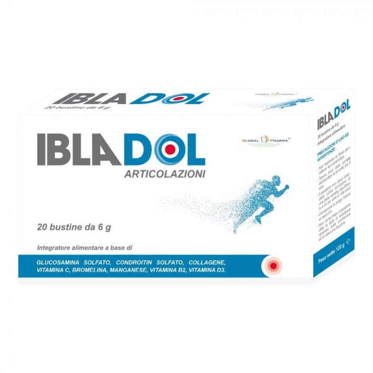 Global Pharma Ibladol Integratore per Cartilagine e Ossa 20 Bustine