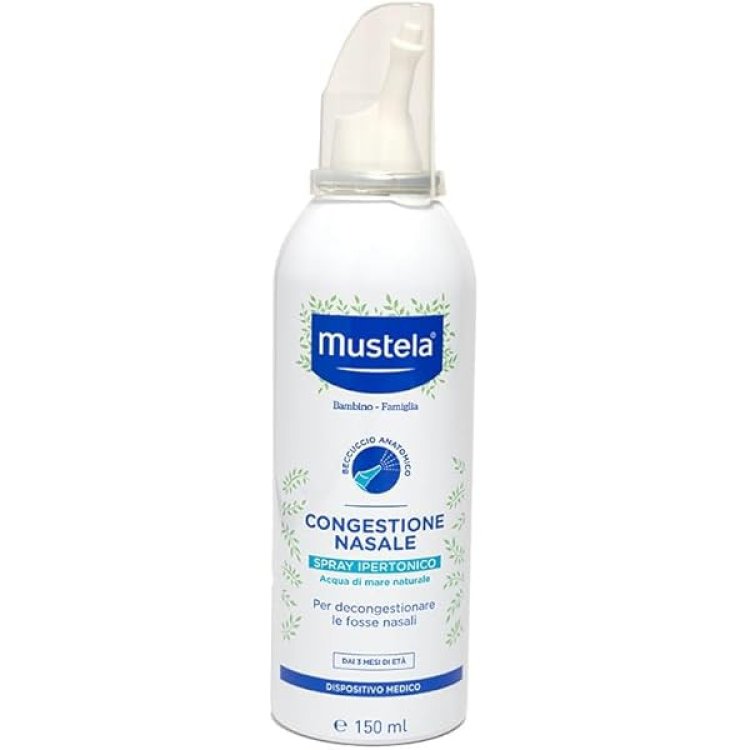 Mustela Spray Nasale Ipertonico Decongestionante Naturale per Bambini e Adulti 150ml