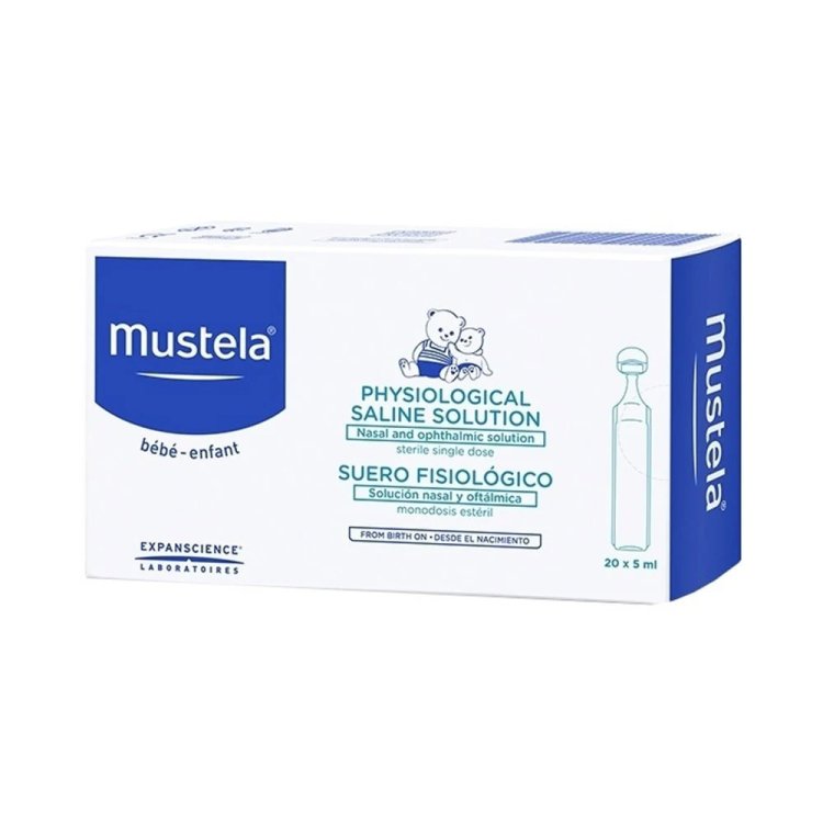 Mustela Soluzione Fisiologica Sterile Monodose per Naso e Occhi 20 Fiale da 5ml