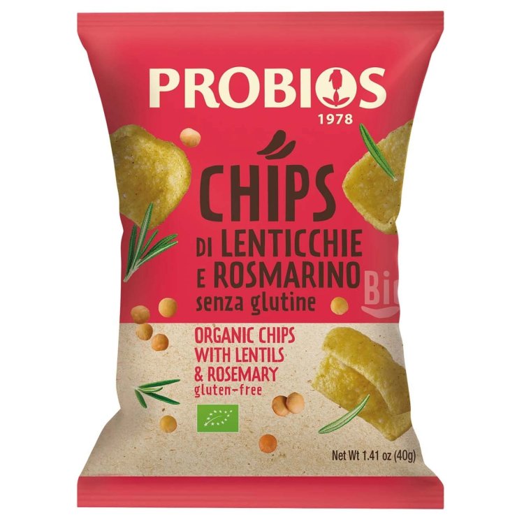 Probios Chips di Lenticchie al Rosmarino Snack Vegano Senza Glutine 40g