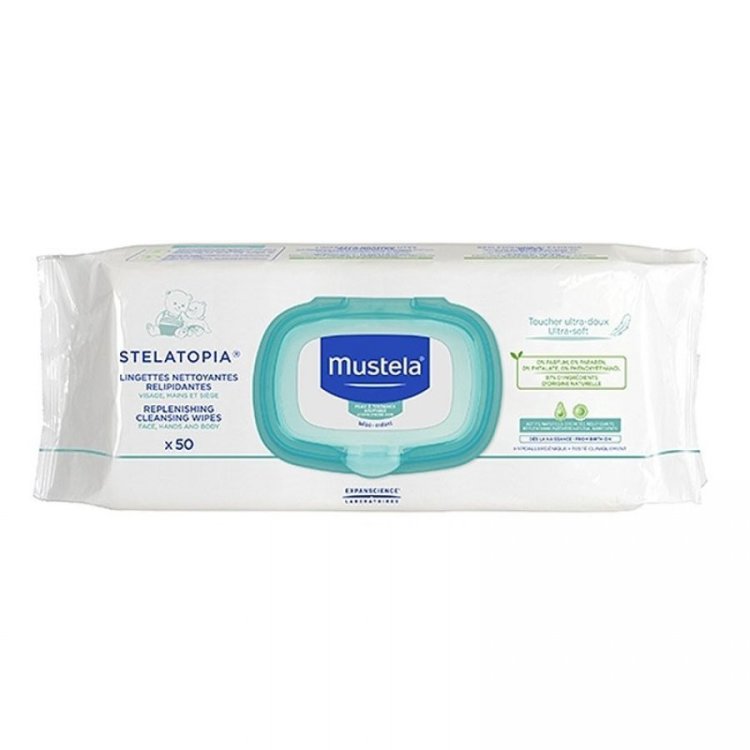 Mustela Stelatopia Salviette Detergenti Relipidanti 50 Pezzi
