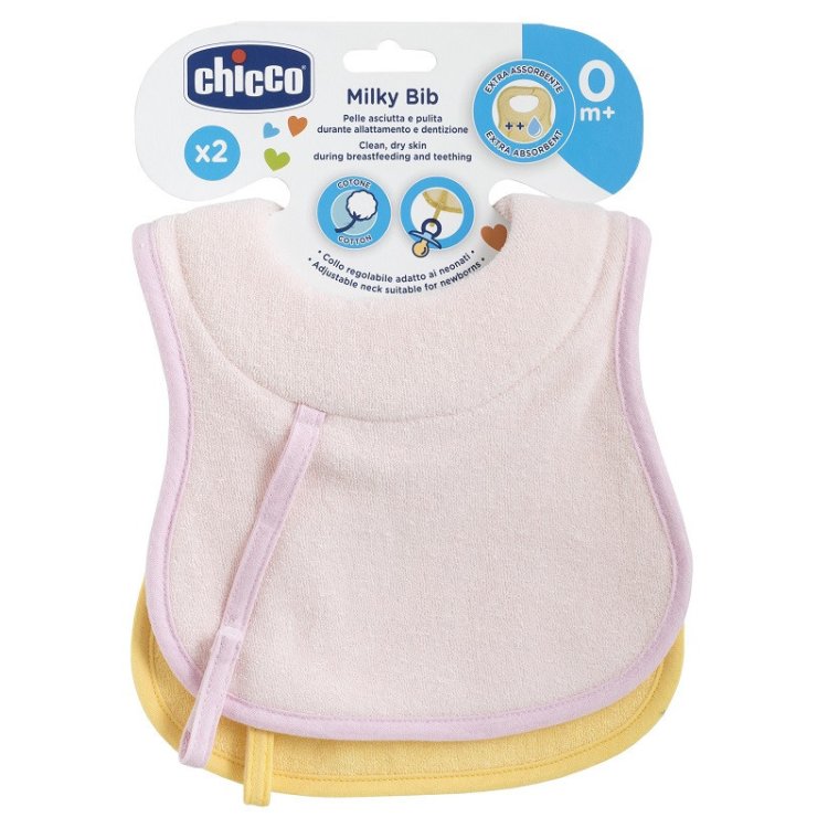 Chicco Bavaglino Rosa 0M+ Extra Assorbente - 2 Pezzi