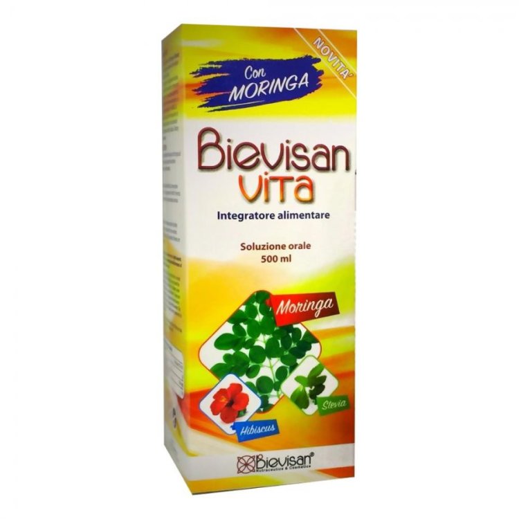 Bievisan Vita Integratore Alimentare con Moringa Hibiscus Stevia 500ml